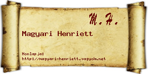 Magyari Henriett névjegykártya